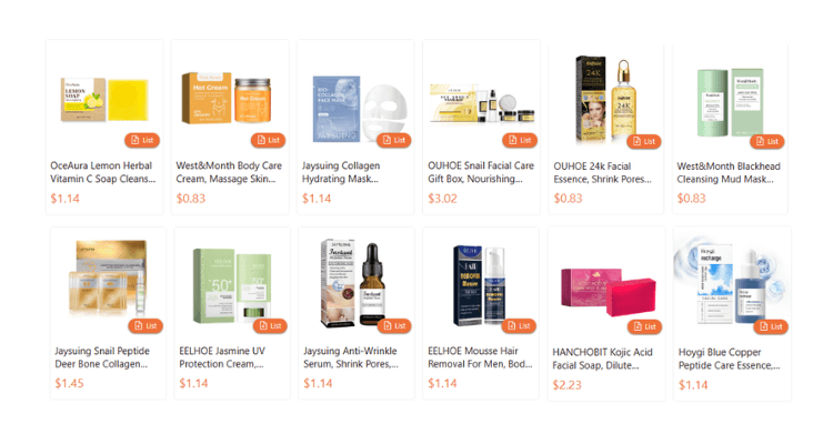 cheap skincare products