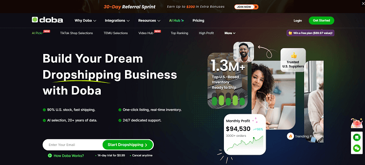 best dropshipping platforms Doba