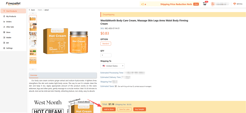 start Shopify dropshipping with add products