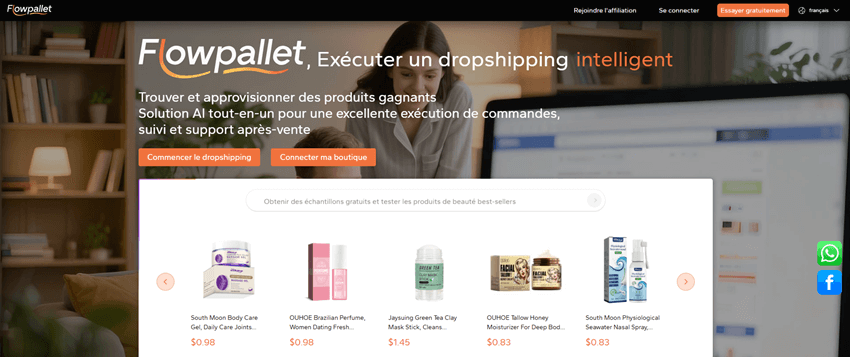 Page d'accueil de Flowpallet