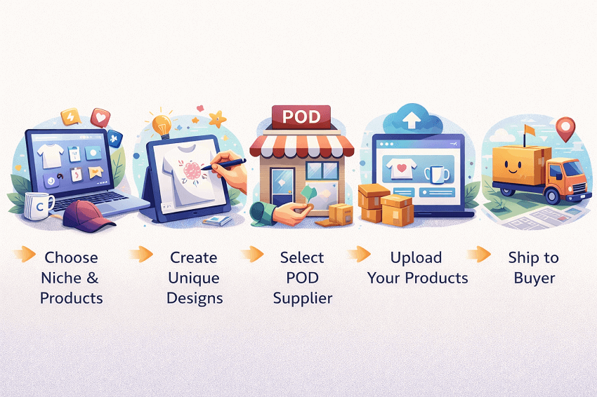 POD dropshipping working process