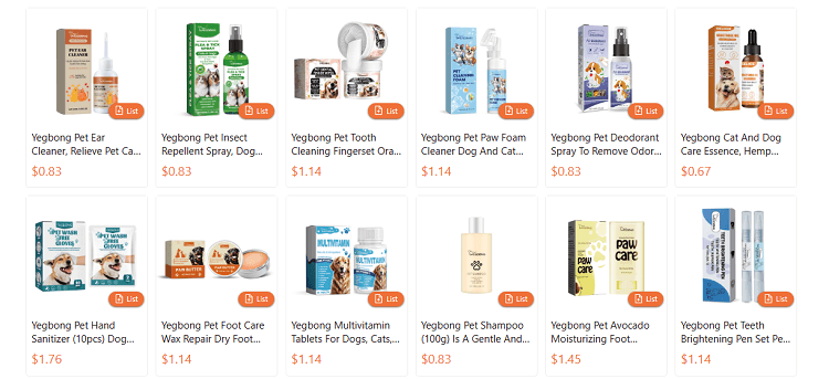 dropship pet products items