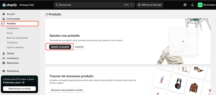 Ajouter manuellement un produit sur Shopify