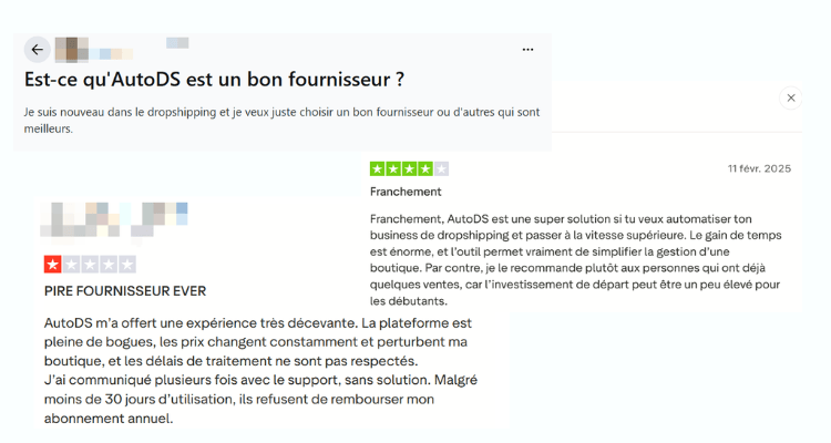 Les commentaires sur AutoDS